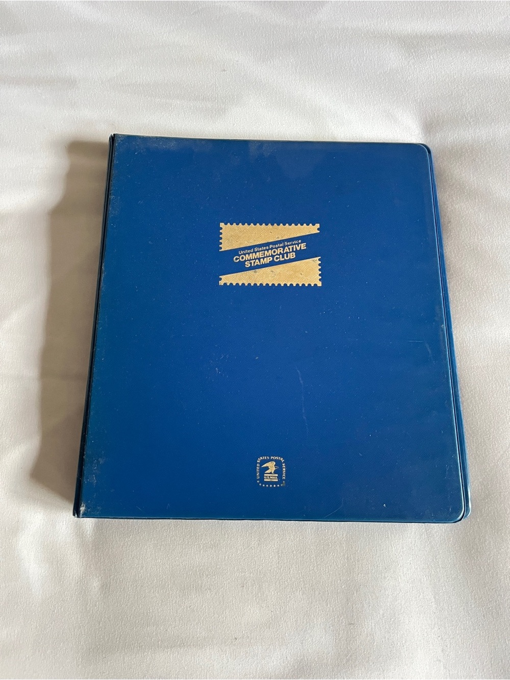 USPS Commemorative Stamp Club 3 Ring Binder Blue Vintage Postal Album 11.5x10